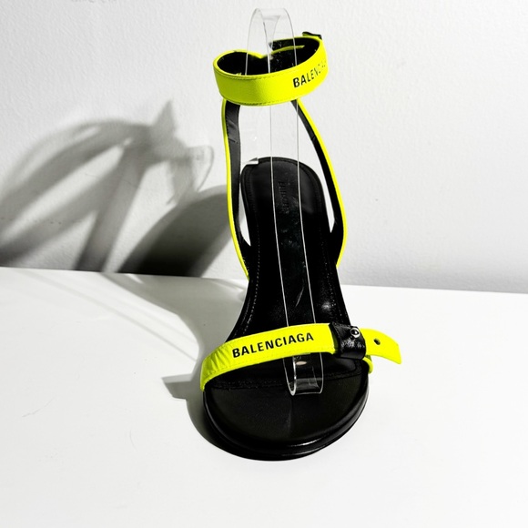New Balenciaga Neon Yellow and Black Heels - Picture 2 of 8